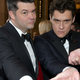 Chris Miller and Phil Lord do their best Spider-Man pose at this year’s Oscars.